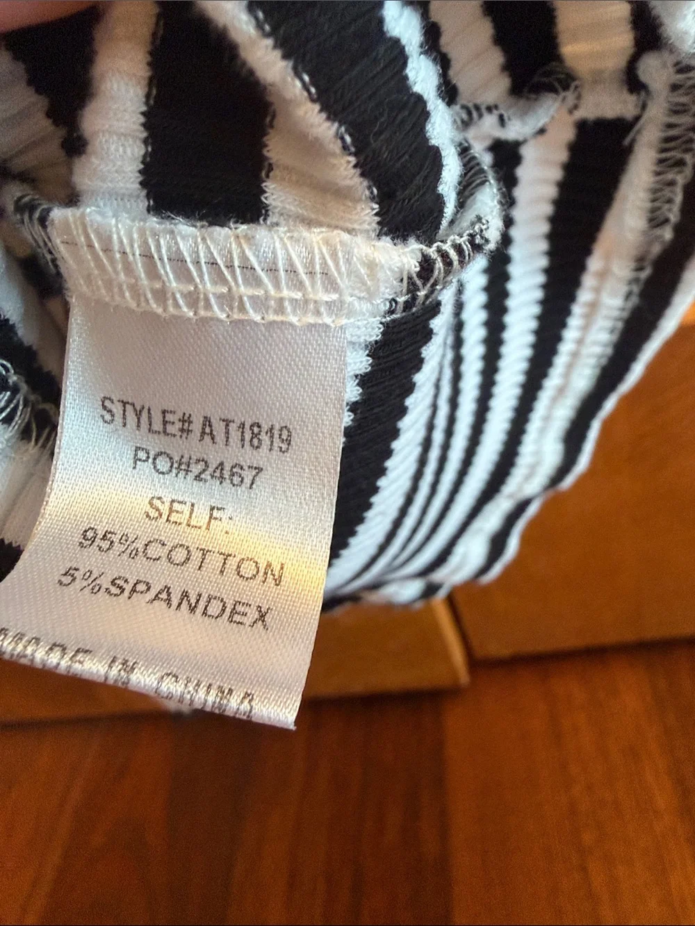 Striped Ruffle Sleeve Knit Top - Black & White - Picture 3 of 6